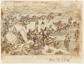 Page de carnet de croquis - Pêche de perles; recto, Diane